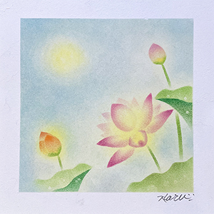 パステルアート 睡蓮