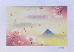 パステルアート　零れ桜