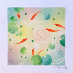 パステルアート 和金