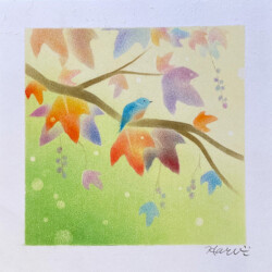 パステルアート 紅葉の便り
