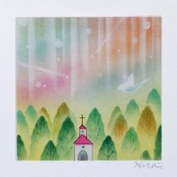 パステル和アート 森の教会