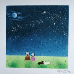 パステルアート 幼馴染み流れ星編(+ねこ)